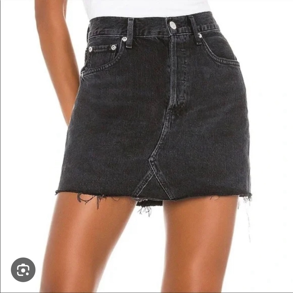 AGOLDE black Denim mini skirt